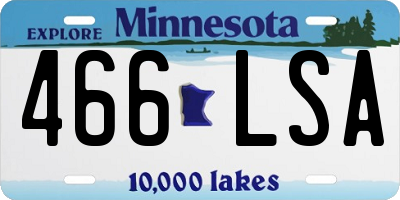MN license plate 466LSA