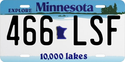 MN license plate 466LSF