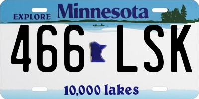 MN license plate 466LSK