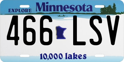 MN license plate 466LSV