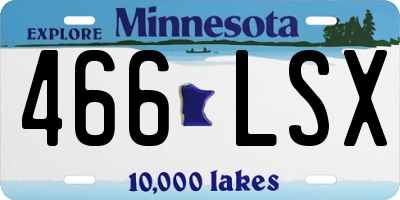 MN license plate 466LSX