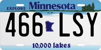 MN license plate 466LSY