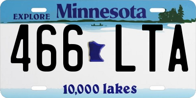 MN license plate 466LTA