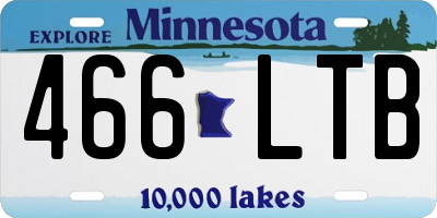 MN license plate 466LTB
