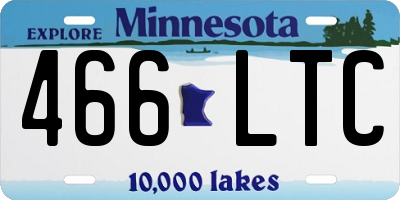 MN license plate 466LTC