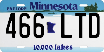 MN license plate 466LTD