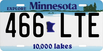 MN license plate 466LTE