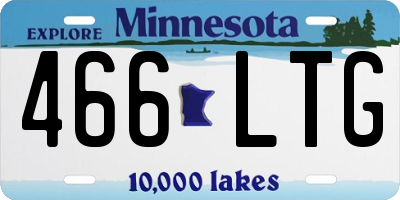 MN license plate 466LTG