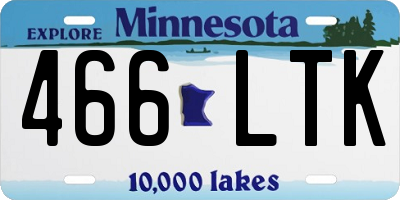 MN license plate 466LTK
