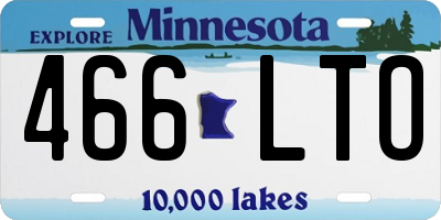 MN license plate 466LTO