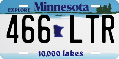 MN license plate 466LTR