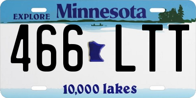 MN license plate 466LTT