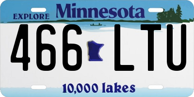 MN license plate 466LTU