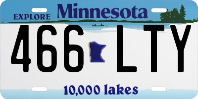MN license plate 466LTY