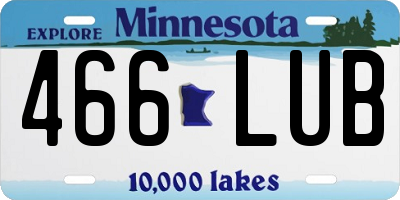 MN license plate 466LUB