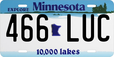 MN license plate 466LUC