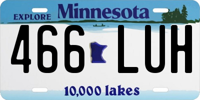 MN license plate 466LUH