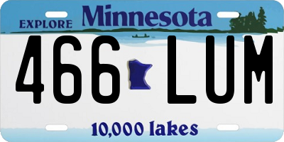 MN license plate 466LUM