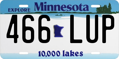 MN license plate 466LUP