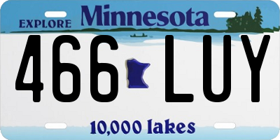 MN license plate 466LUY