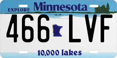 MN license plate 466LVF