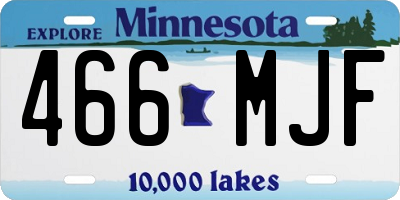 MN license plate 466MJF