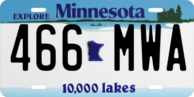 MN license plate 466MWA