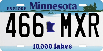 MN license plate 466MXR