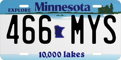MN license plate 466MYS