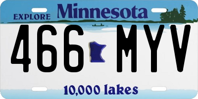 MN license plate 466MYV