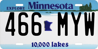 MN license plate 466MYW