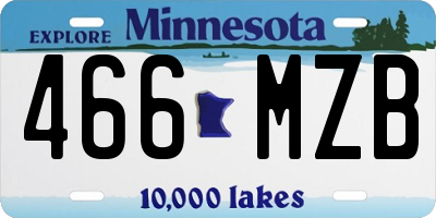 MN license plate 466MZB