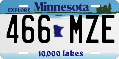 MN license plate 466MZE