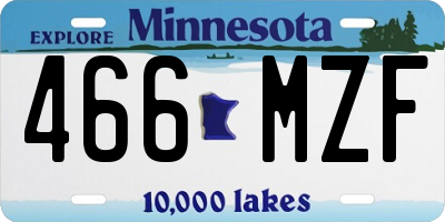 MN license plate 466MZF