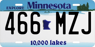 MN license plate 466MZJ