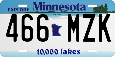 MN license plate 466MZK