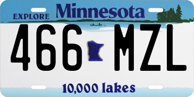 MN license plate 466MZL