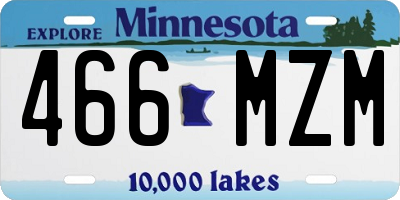 MN license plate 466MZM