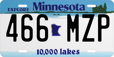 MN license plate 466MZP