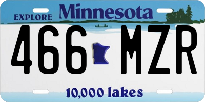 MN license plate 466MZR