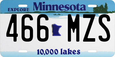 MN license plate 466MZS