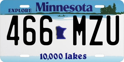 MN license plate 466MZU