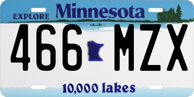MN license plate 466MZX