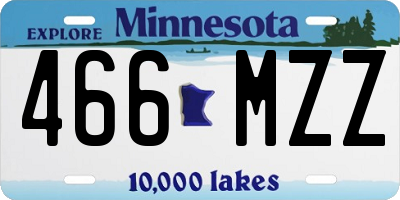 MN license plate 466MZZ