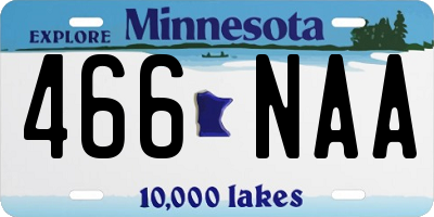 MN license plate 466NAA