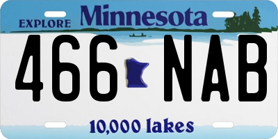 MN license plate 466NAB