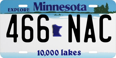 MN license plate 466NAC