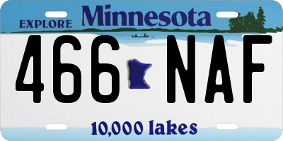 MN license plate 466NAF