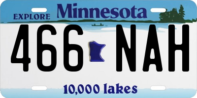 MN license plate 466NAH