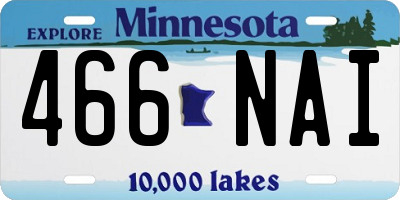 MN license plate 466NAI